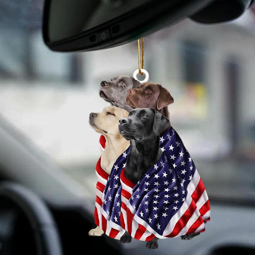 Labrador Retrievers American Patriot Flag Two Sided Ornament - Best gifts your whole family