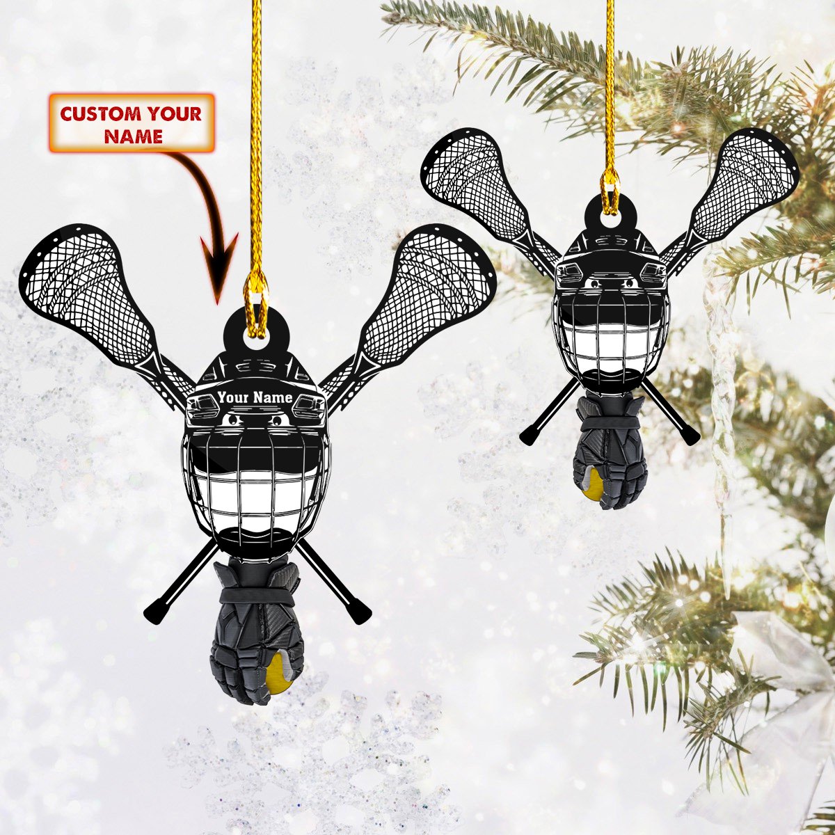 Lacrosse Stick and Helmet Car Ornament - Best gifts your whole family