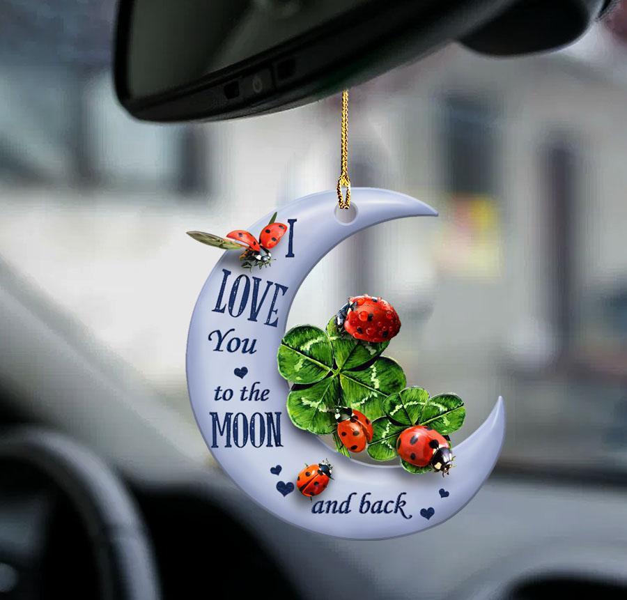 Ladybugs Moon Back Ladybugs Lover Two Sided Ornament - Best gifts your whole family