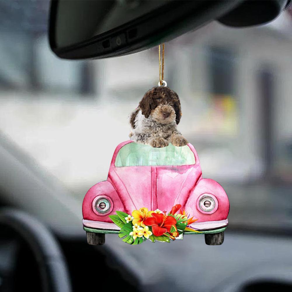 Lagotto Romagnolo-Pink Hippie Car-Two Sided Ornament - Best gifts your whole family