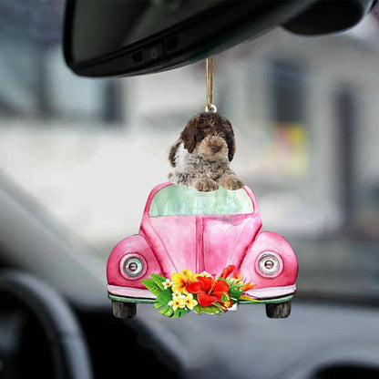 Lagotto Romagnolo-Pink Hippie Car-Two Sided Ornament - Best gifts your whole family