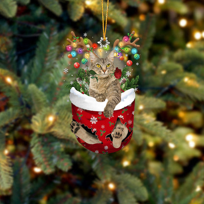 LaPerm Cat In Snow Pocket Christmas Ornament - Best gifts your whole family