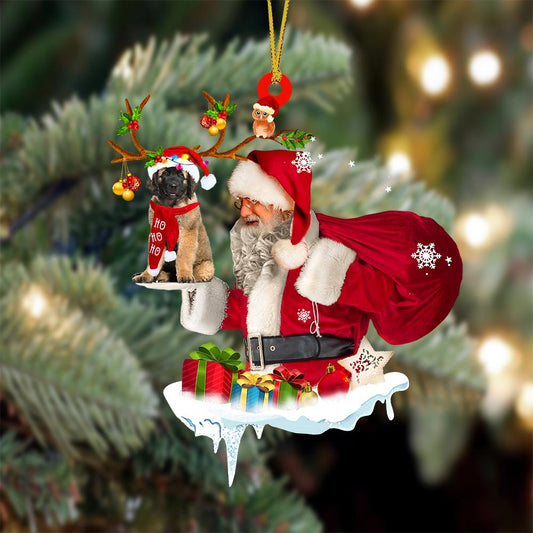 Leonberger And Santa Claus Christmas Ornament Godmerc - Best gifts your whole family