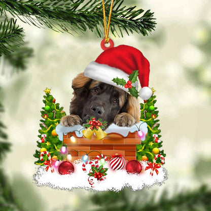 Leonberger In The Chimney Hanging Ornament Dog Christmas Ornament - Best gifts your whole family