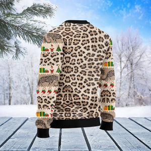 Leopard Cute Face 3D Ugly Christmas Sweater, Christmas Ugly Sweater, Christmas Gift, Gift Christmas 2024