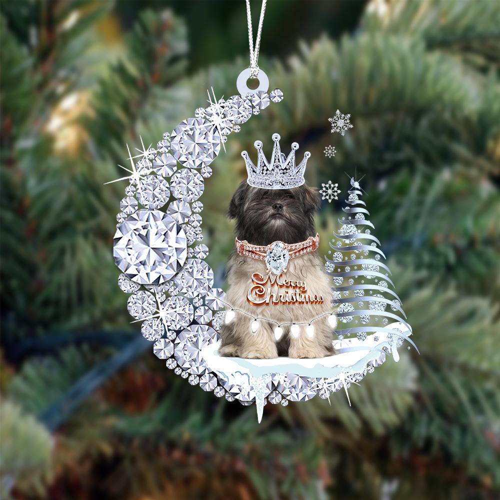 Lhasa Apso Diamond Moon Merry Christmas Ornament Dog Ornament - Best gifts your whole family