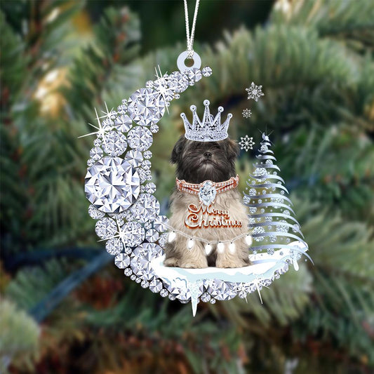 Lhasa Apso Diamond Moon Merry Christmas Ornament Dog Ornament - Best gifts your whole family