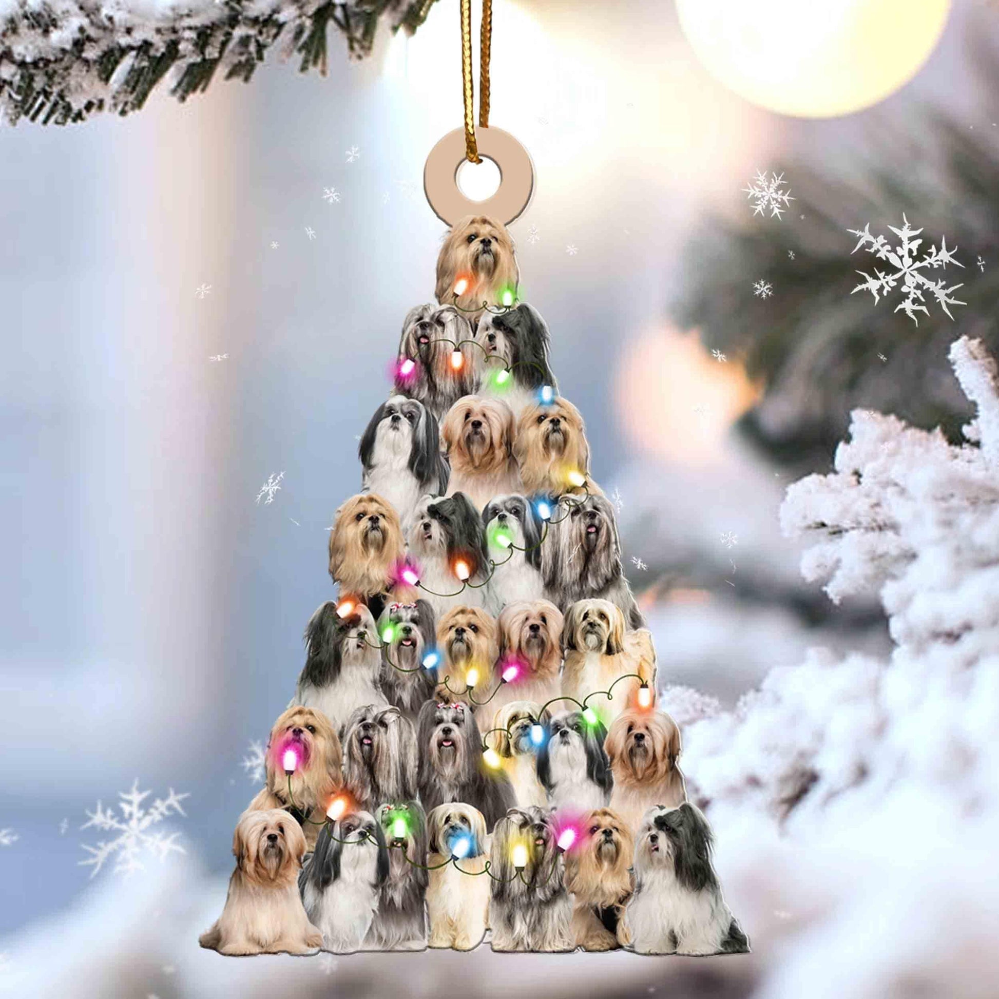 Lhasa Apso Lovely Tree Gift For Lhasa Apso Dog Ornament - Best gifts your whole family