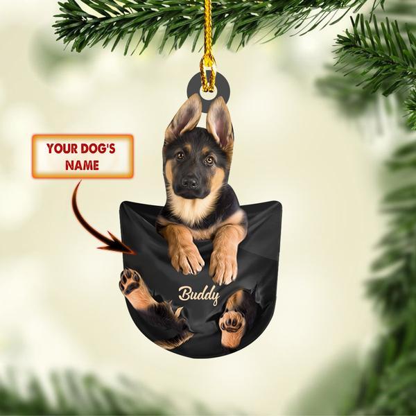 Little German Shepherd In Pocket Christmas Ornament - Best gifts your whole family