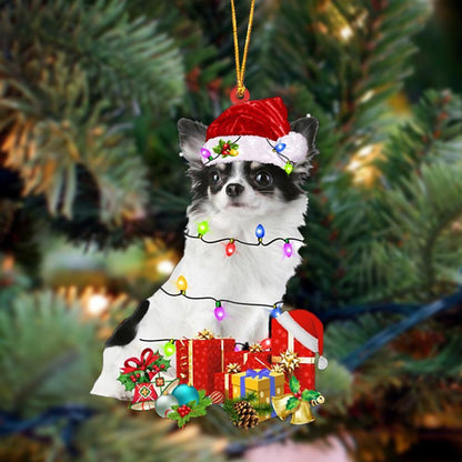 Long haired White Chihuahua-Dog Be Christmas Tree Hanging Ornament - Best gifts your whole family