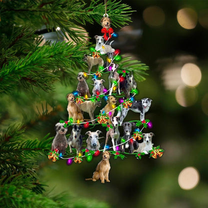 Lurcher-Christmas Tree Lights-Two Sided Ornament - Best gifts your whole family