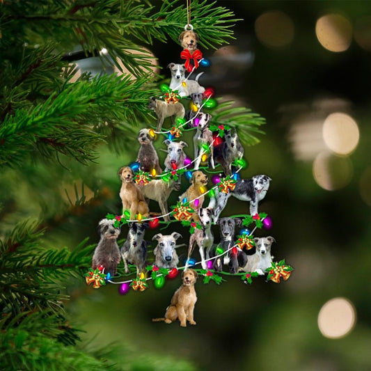 Lurcher-Christmas Tree Lights-Two Sided Ornament - Best gifts your whole family