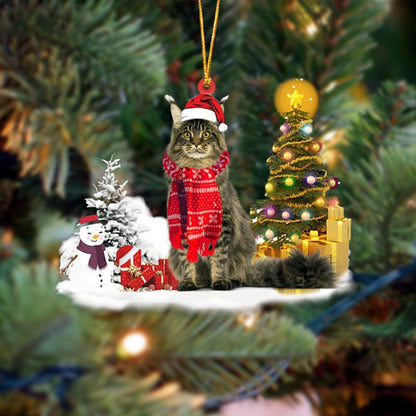 Maine Coon Cat Christmas Ornament Christmas Tree Hanging Acrylic Ornament Gift - Best gifts your whole family