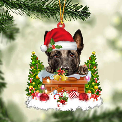 Malinois In The Chimney Hanging Ornament Dog Christmas Ornament - Best gifts your whole family
