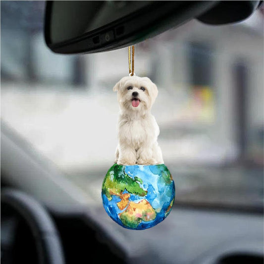 Maltese-Around My Dog-Two Sided Ornament - Best gifts your whole family