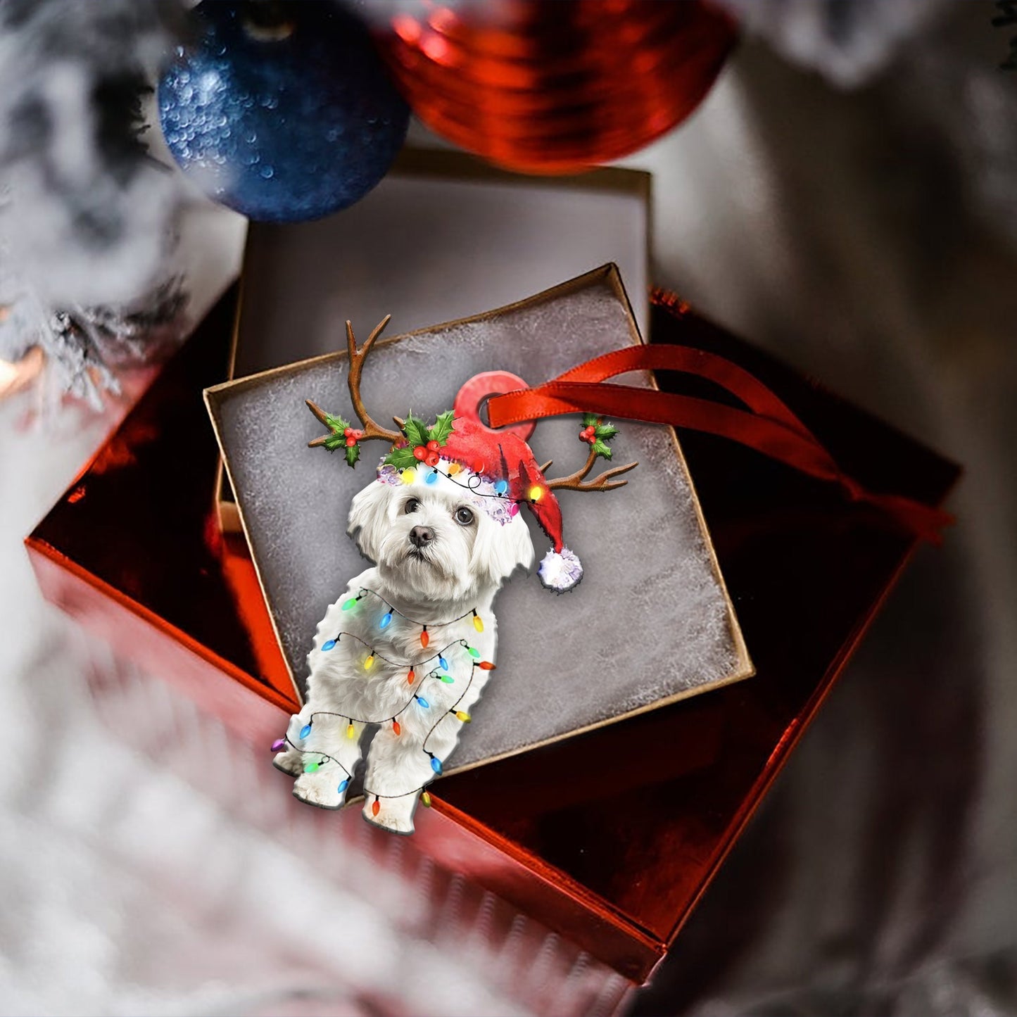 Maltese Christmas Shape Ornament - Best gifts your whole family