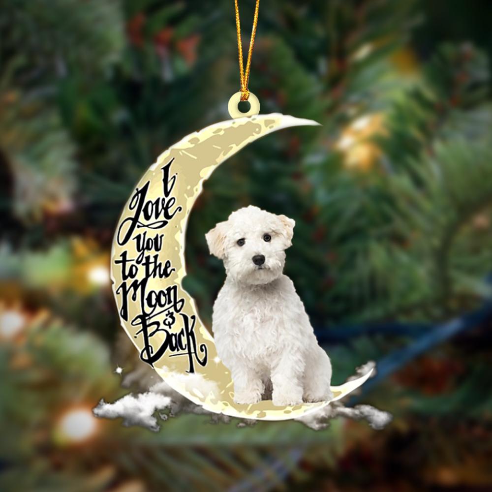 Maltese I Love You To The Moon And Back Hanging Ornament Dog Ornament, Car Ornament, Christmas Ornament - Best gifts your whole family