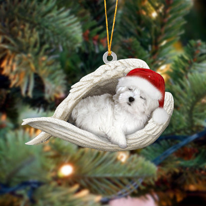 Maltese Sleeping Angel Christmas Ornament Dog Christmas Hanging Ornament - Best gifts your whole family