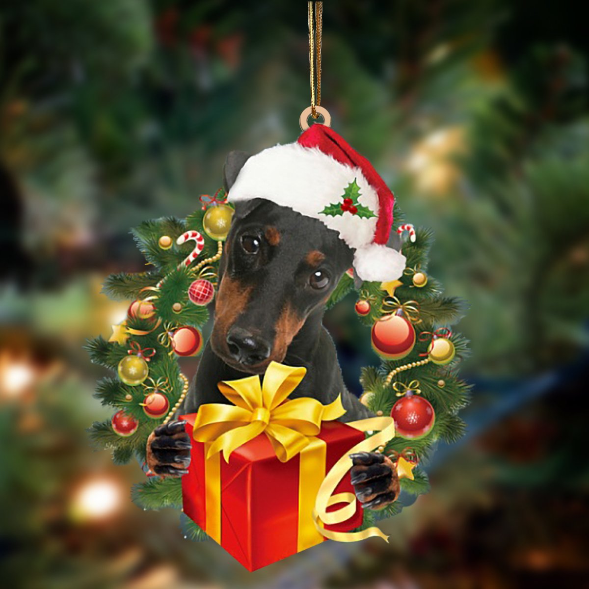 Manchester Terrier-Dogs Give Gifts Hanging Ornament - Best gifts your whole family
