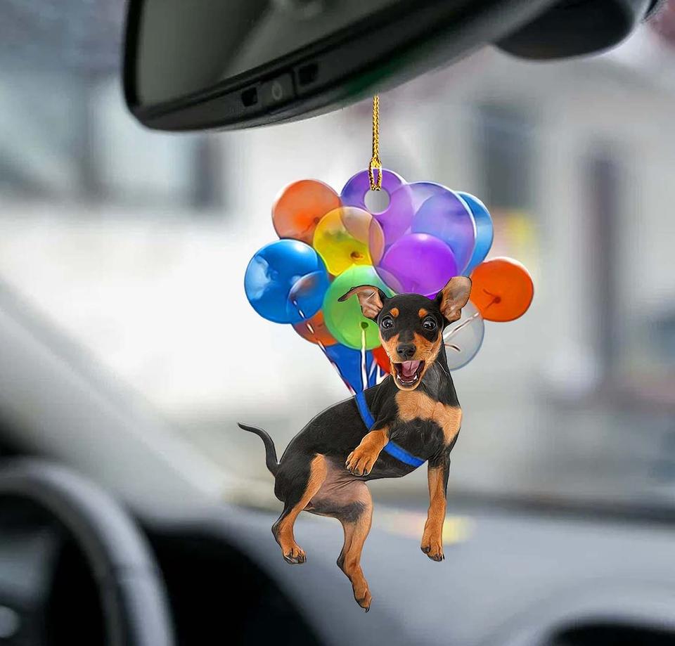 Miniature Pinscher Dog Fly With Bubbles Car Hanging Ornament Dog Ornament Godmerc - Best gifts your whole family