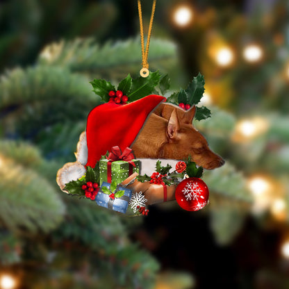 Miniature Pinscher-Sleeping In Hat Two Sides Ornament Dog Sleeping Ornament - Best gifts your whole family