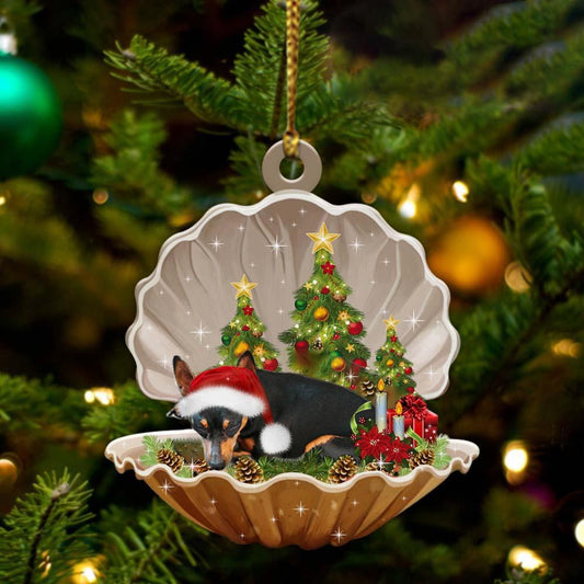 Miniature Pinscher-Sleeping Pearl In Christmas Two Sided Ornament - Best gifts your whole family
