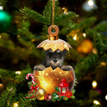 Miniature-Schnauzer In Golden Egg Christmas Ornament - Best gifts your whole family