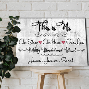 Our Story, Out Home, Our Love, Family Canvas, Personalized Canvas