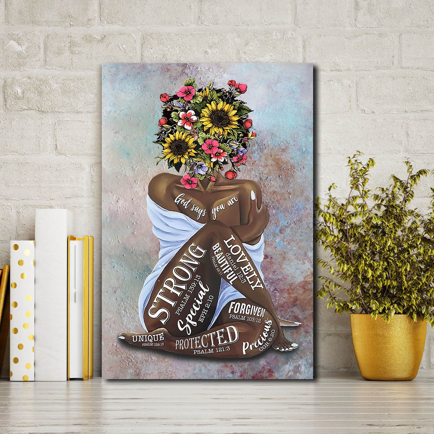 God say you are strong, unique and special, Black Girls Canvas, Gift for Her Canvas