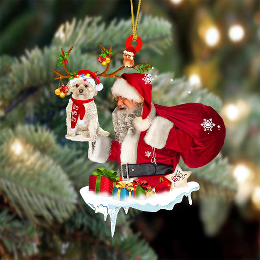 Morkie And Santa Claus Christmas Ornament Godmerc - Best gifts your whole family