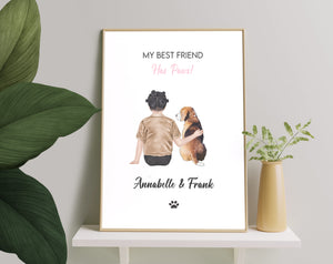 Personalized Picture Personalised handmade pet print, Custom dog owner gift, Custom family pet portrait, Cute Pet Print, Personalized Dog Gift. Best Friends Gift