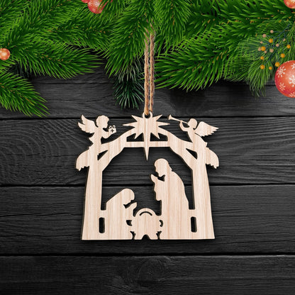 Nativity Scene - Ornament Cut Car Ornament - Best gifts your whole family