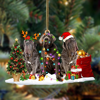 Neapolitan Mastiff-Christmas Dog Friends Hanging Ornament - Best gifts your whole family