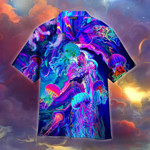 Neon Jellyfish Under The Sea Hawaiian Shirt | For Men & Women | Adult | HW4523