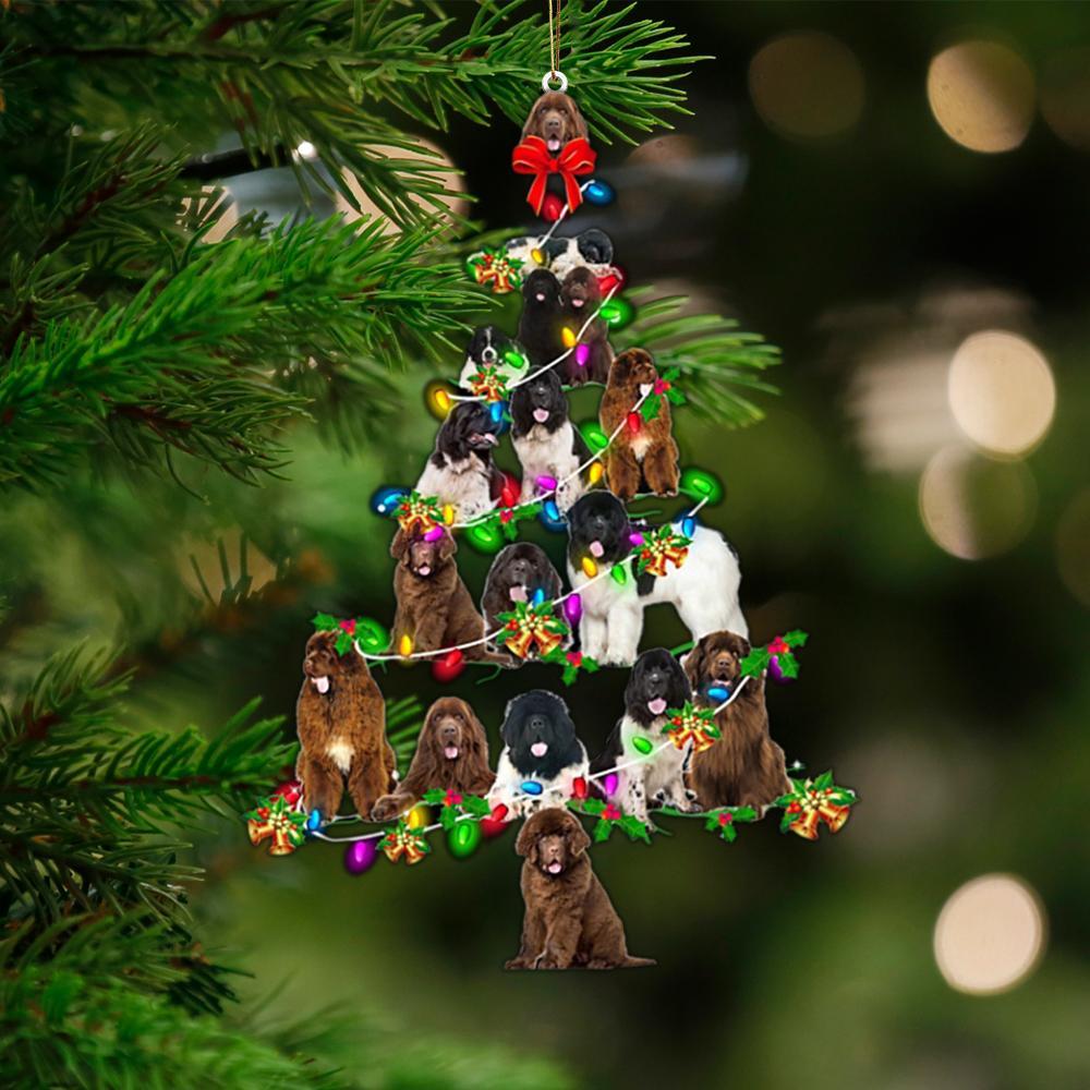 Newfoundland-Christmas Tree Lights-Two Sided Ornament - Best gifts your whole family