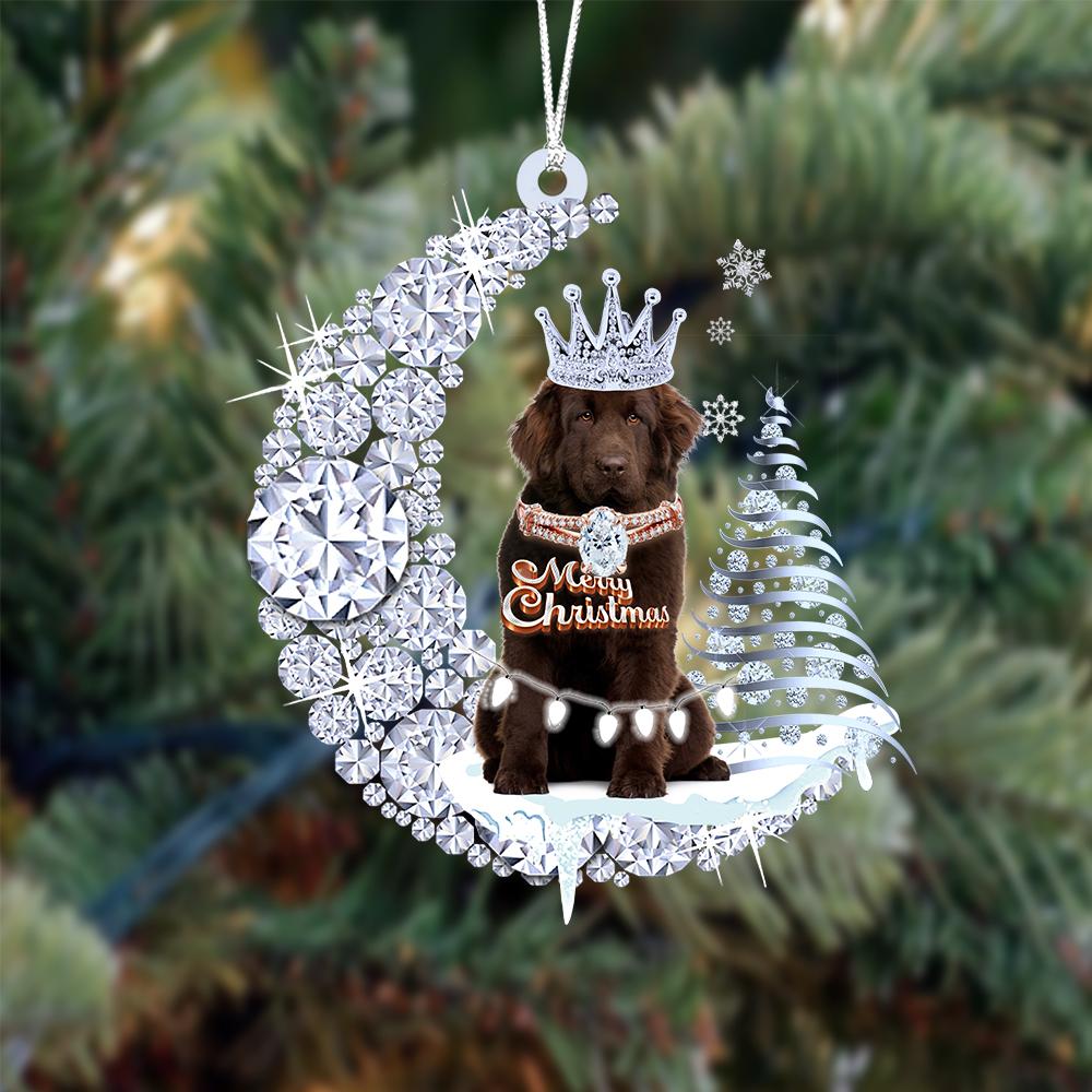 Newfoundland Diamond Moon Merry Christmas Ornament Christmas Gift For Dog Lover - Best gifts your whole family
