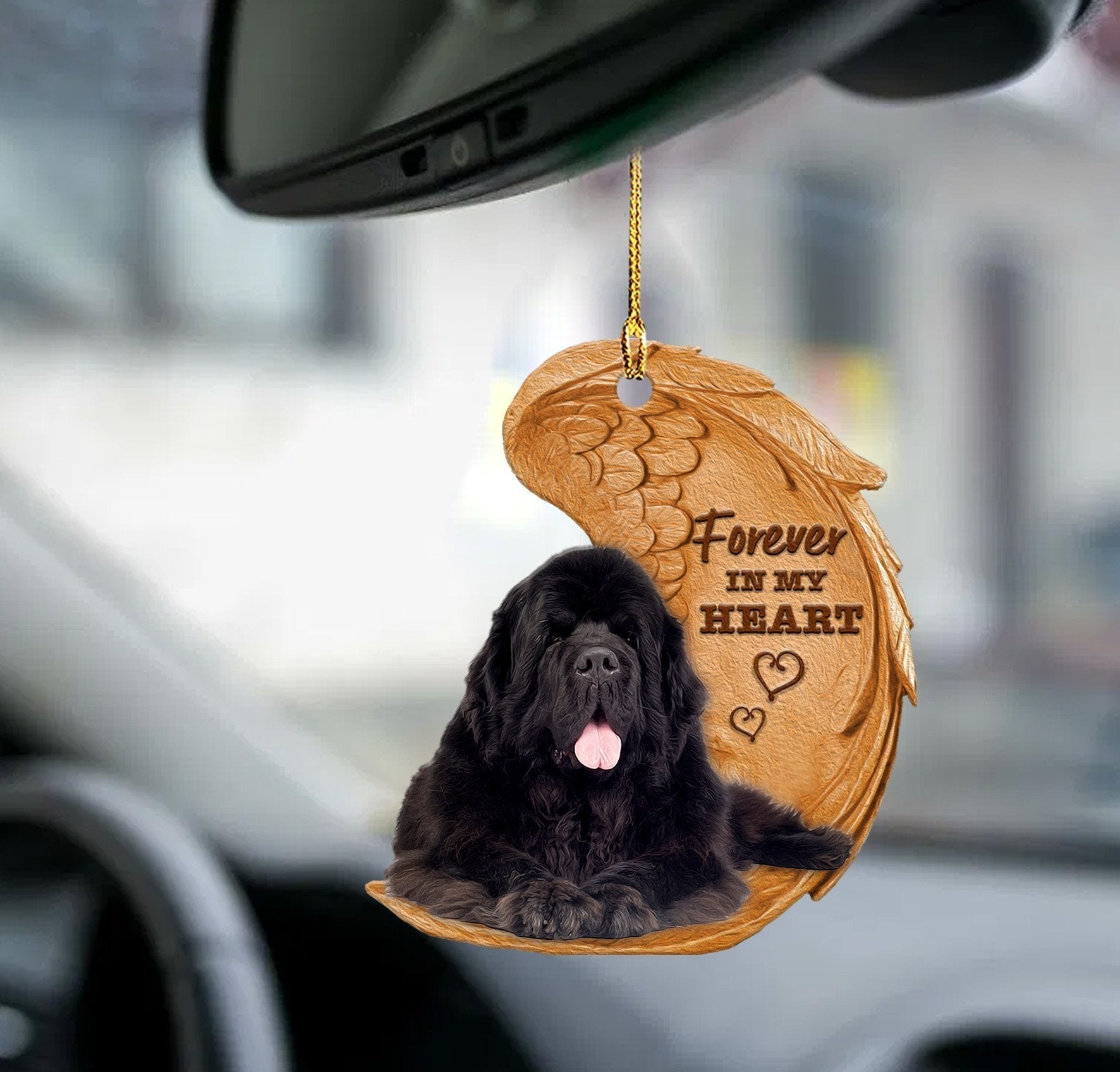 Newfoundland Dog Forever In My Heart Hanging Ornament-2D Effect - Best gifts your whole family