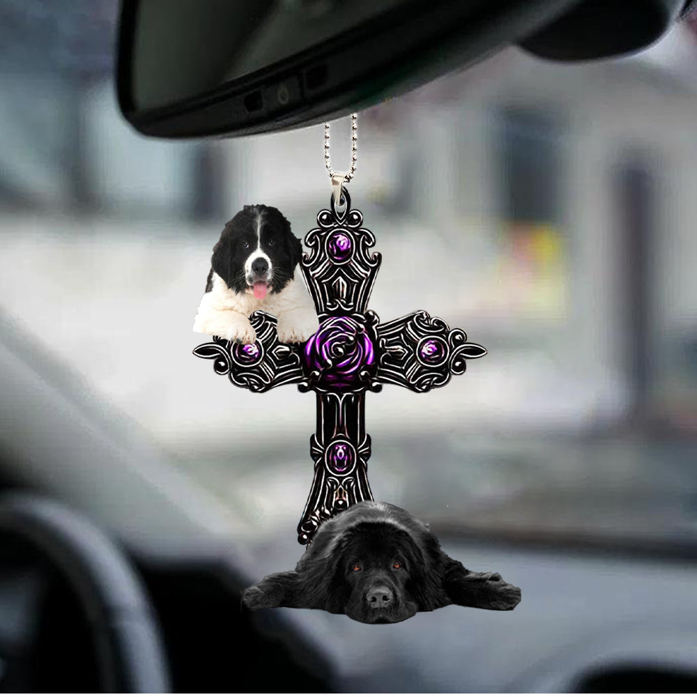 Newfoundland Pray For God Car Hanging Ornament Dog Pray For God Ornament Godmerc - Best gifts your whole family