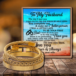 To My Husband - You Complete Me Roman Numeral Bracelet Set