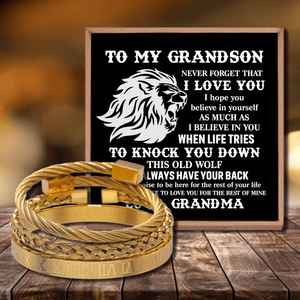 Grandma To Grandson - I Believe In You Roman Numeral Bracelet Set