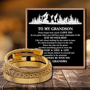 Grandma To Grandson - Just Do Your Best Roman Numeral Bracelet Set