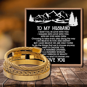 To My Husband - I Do Believe In Fate Roman Numeral Bracelet Set