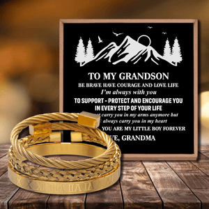 Grandma To Grandson - My Little Boy Forever Roman Numeral Bracelet Set