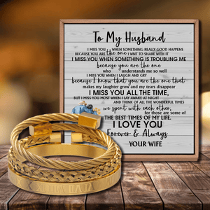 To My Husband - I Love You Forever And Always Roman Numeral Bracelet Set