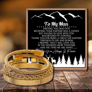 To My Man - Meeting You Was Fate Roman Numeral Bracelet Set