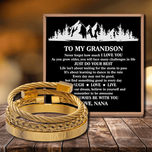 Nana To Grandson - Just Do Your Best Roman Numeral Bracelet Set