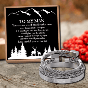 To My Man - You Are Special To Me Roman Numeral Bracelet Set