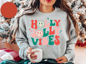 Holly Jolly Vibes Sweatshirt, Sweatshirt For Christmas, Christmas Vacation Sweatshirt, Santa Sweatshirt, Holiday Sweatshirt, Christmas Gifts