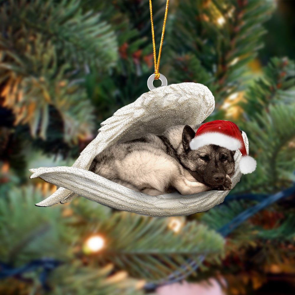 Norwegian Elkhound Sleeping Angel Christmas Ornament Godmerc - Best gifts your whole family