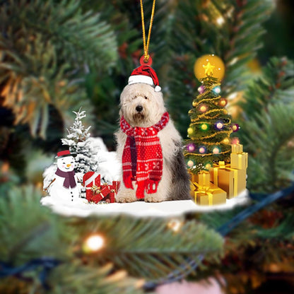 Old English Sheepdog Christmas Ornament Christmas Tree Hanging Acrylic Ornament Gift - Best gifts your whole family
